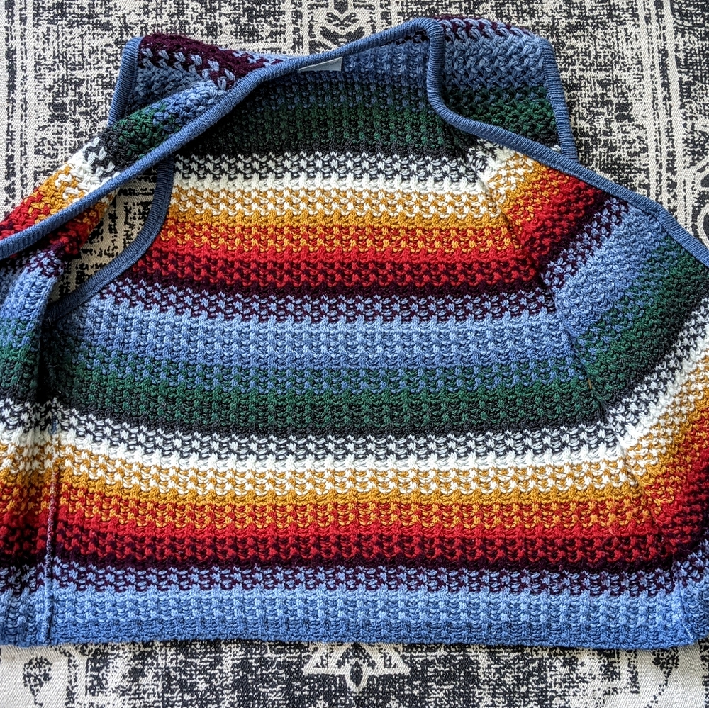 SOLD Crochet Knit Sweater Vest Earthy - Picture 13 of 16